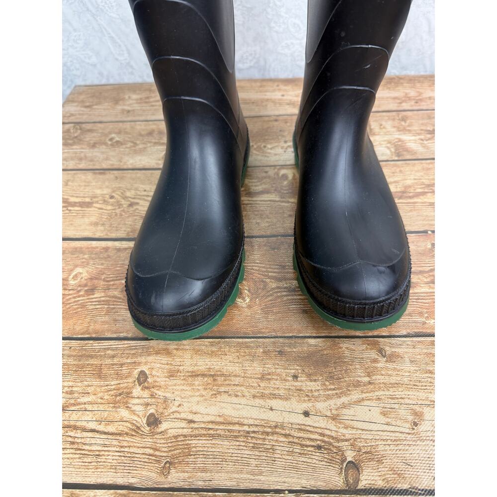 Women's Size 9 Black Rubber Rain Boots Made in Canada Green Sole Waterproof - Picture 4 of 8